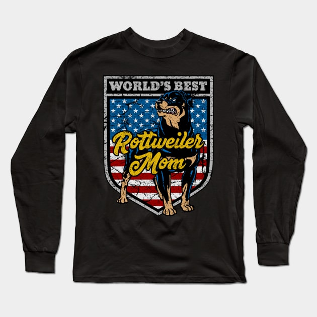 Worlds Best Rottweiler Mom Long Sleeve T-Shirt by RadStar